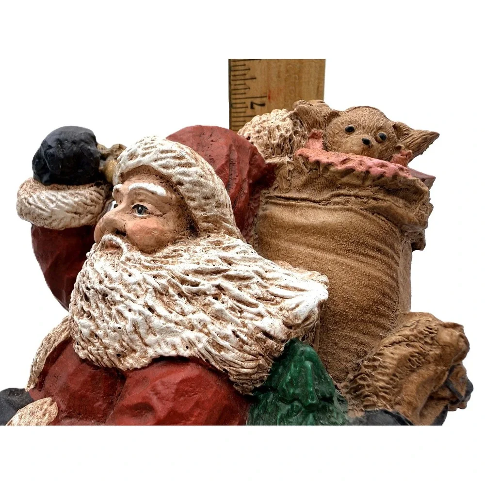 Artist Santa & Sleigh of Toys Hand Painted Figurine Andrea Sibert Krabbe Vtg '87